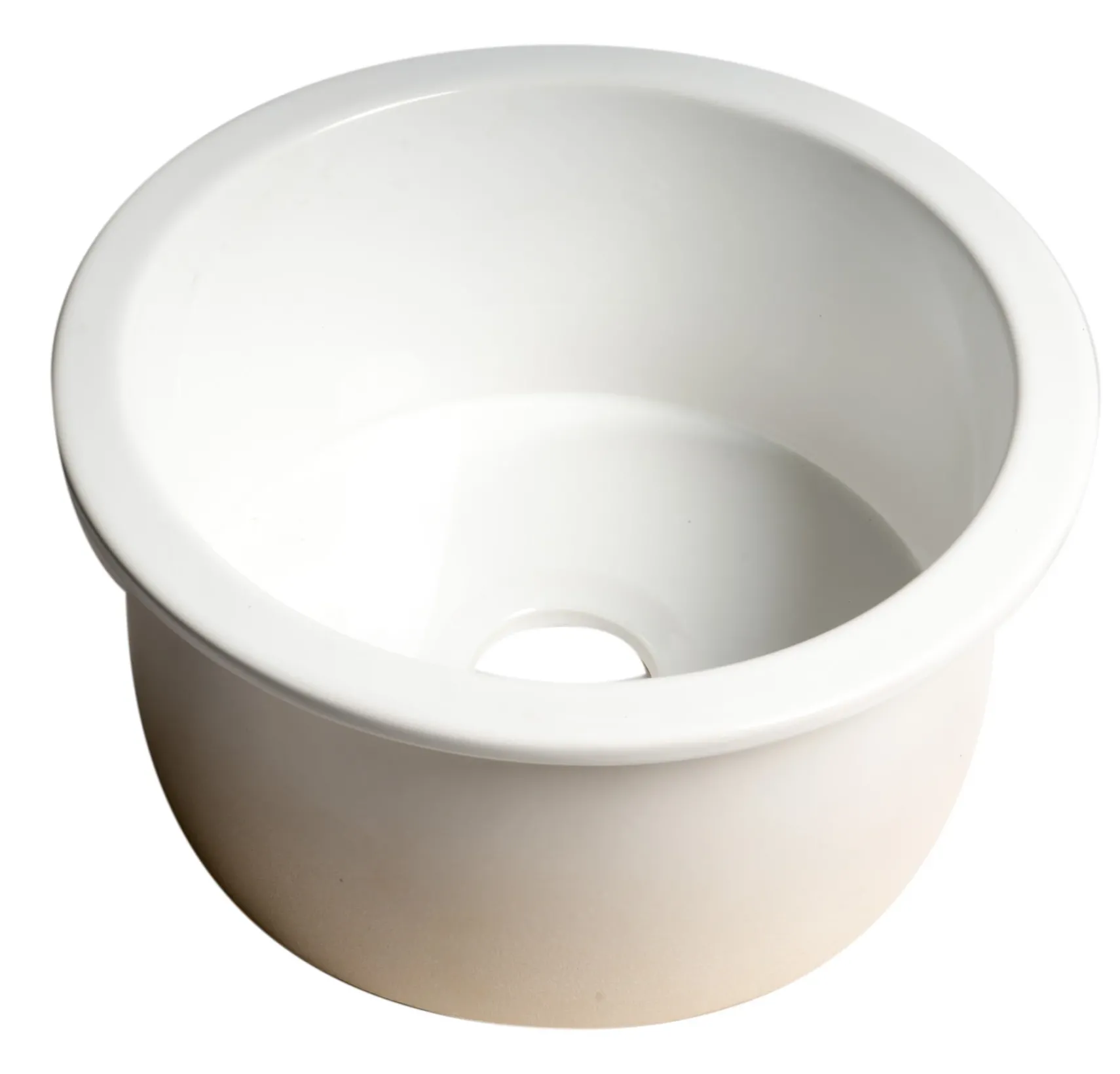 ALFI brand 19" Round Fireclay Bar/Prep Sink, White, ABF1818R-W