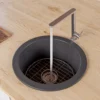 ALFI brand 19" Round Fireclay Bar/Prep Sink, Black Matte, ABF1818R-BM