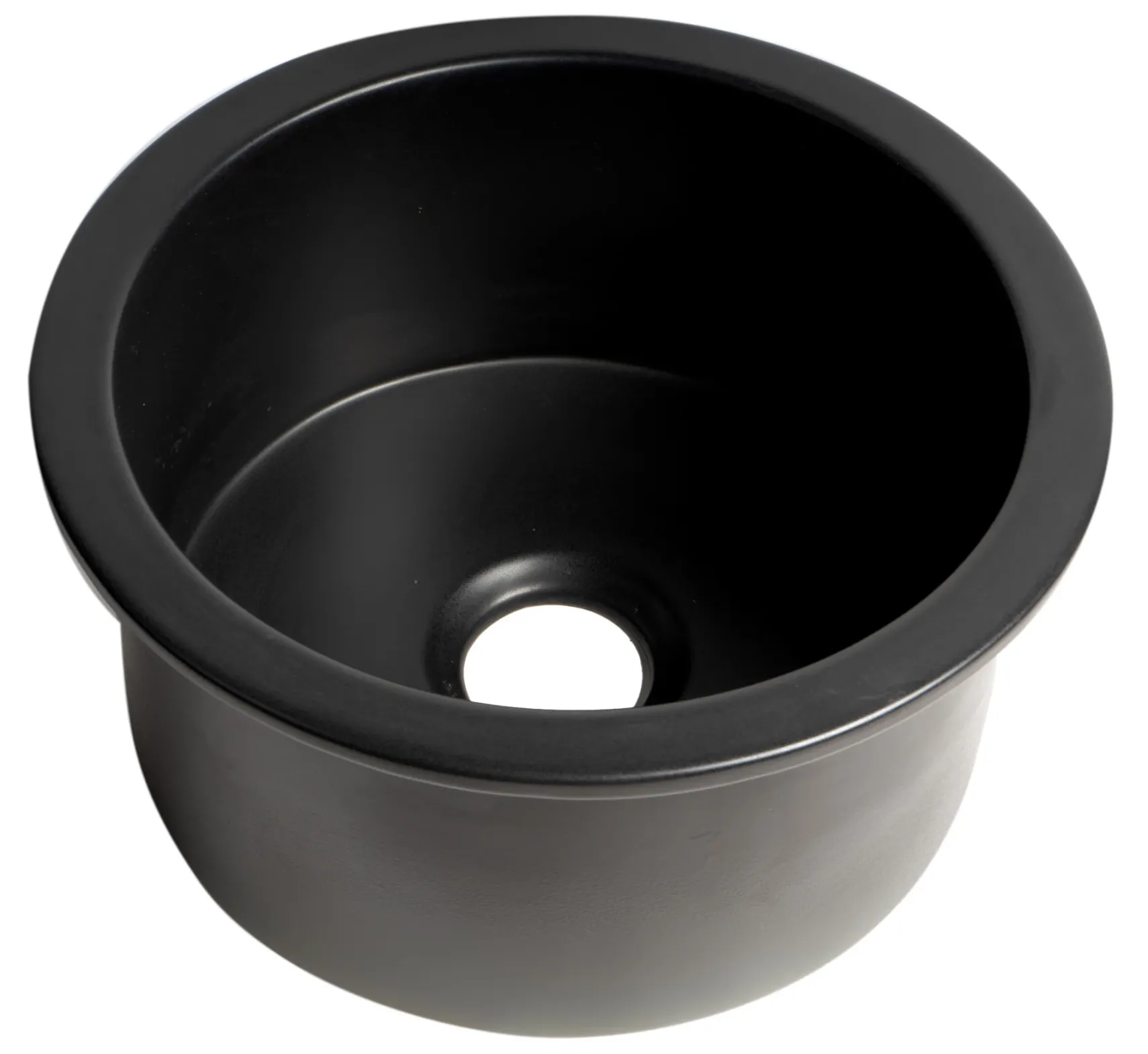 ALFI brand 19" Round Fireclay Bar/Prep Sink, Black Matte, ABF1818R-BM