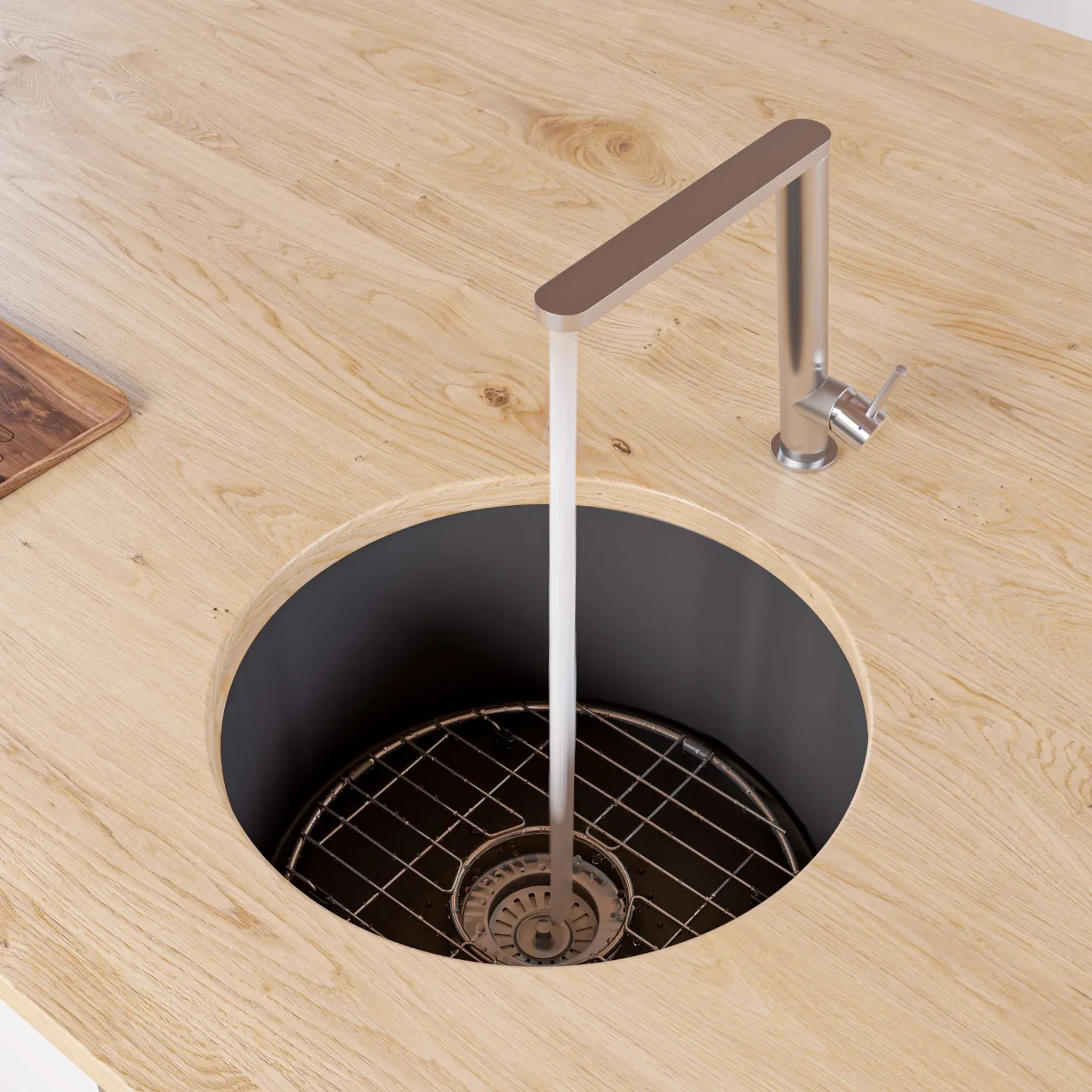 ALFI brand 19" Round Fireclay Bar/Prep Sink, Black Matte, ABF1818R-BM