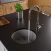 ALFI brand 19" Round Fireclay Bar/Prep Sink, Gray Matte, ABF1818R-GM