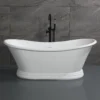 ALFI brand 63" Solid Surface Resin Free Standing Oval Bathtub, White Matte, AB9950