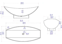 ALFI brand 71" Solid Surface Resin Free Standing Oval Bathtub, Hammock Style, White Matte, AB9991
