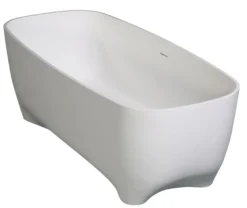ALFI brand 68" Solid Surface Resin Free Standing Rectangle Bathtub, White Matte, AB9980