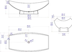 ALFI brand 71" Solid Surface Resin Free Standing Oval Bathtub, Hammock Style, Black Matte, AB9992BM