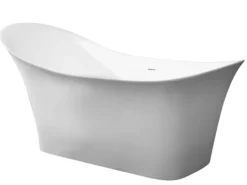 ALFI brand 74" Solid Surface Smooth Resin Free Standing Oval Soaking Bathtub, White Matte, AB9915