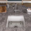 ALFI brand 18" Square Fireclay Bar/Prep Sink, White, ABF1818S-W