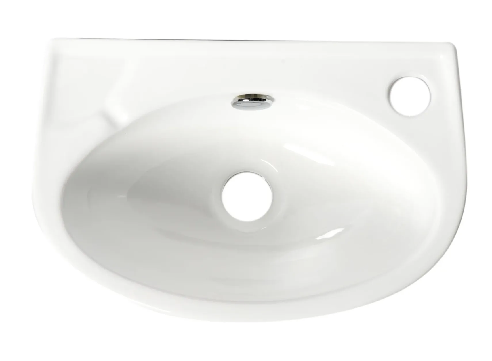 ALFI brand 14.13" x 9.5" Oval Wall Mount Porcelain Bathroom Sink, White, 1 Faucet Hole, ABC118