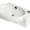 ALFI brand 16.75" x 10.38" Oval Wall Mount Porcelain Bathroom Sink, White, 1 Faucet Hole, ABC117