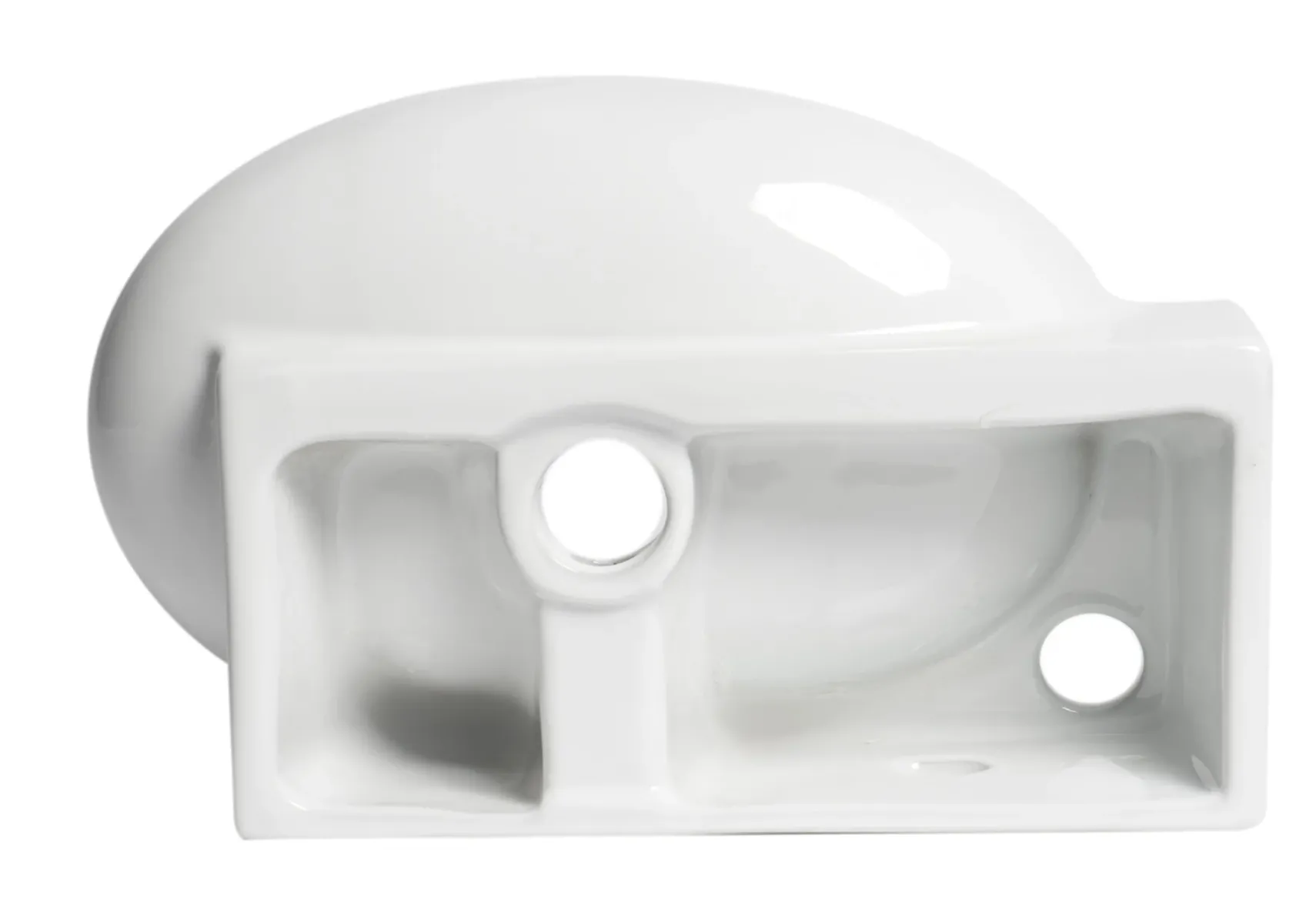 ALFI brand 16.75" x 10.38" Oval Wall Mount Porcelain Bathroom Sink, White, 1 Faucet Hole, ABC117