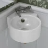 ALFI brand 17.38" x 12" Oval Wall Mount Porcelain Bathroom Sink, White, 1 Faucet Hole, ABC121