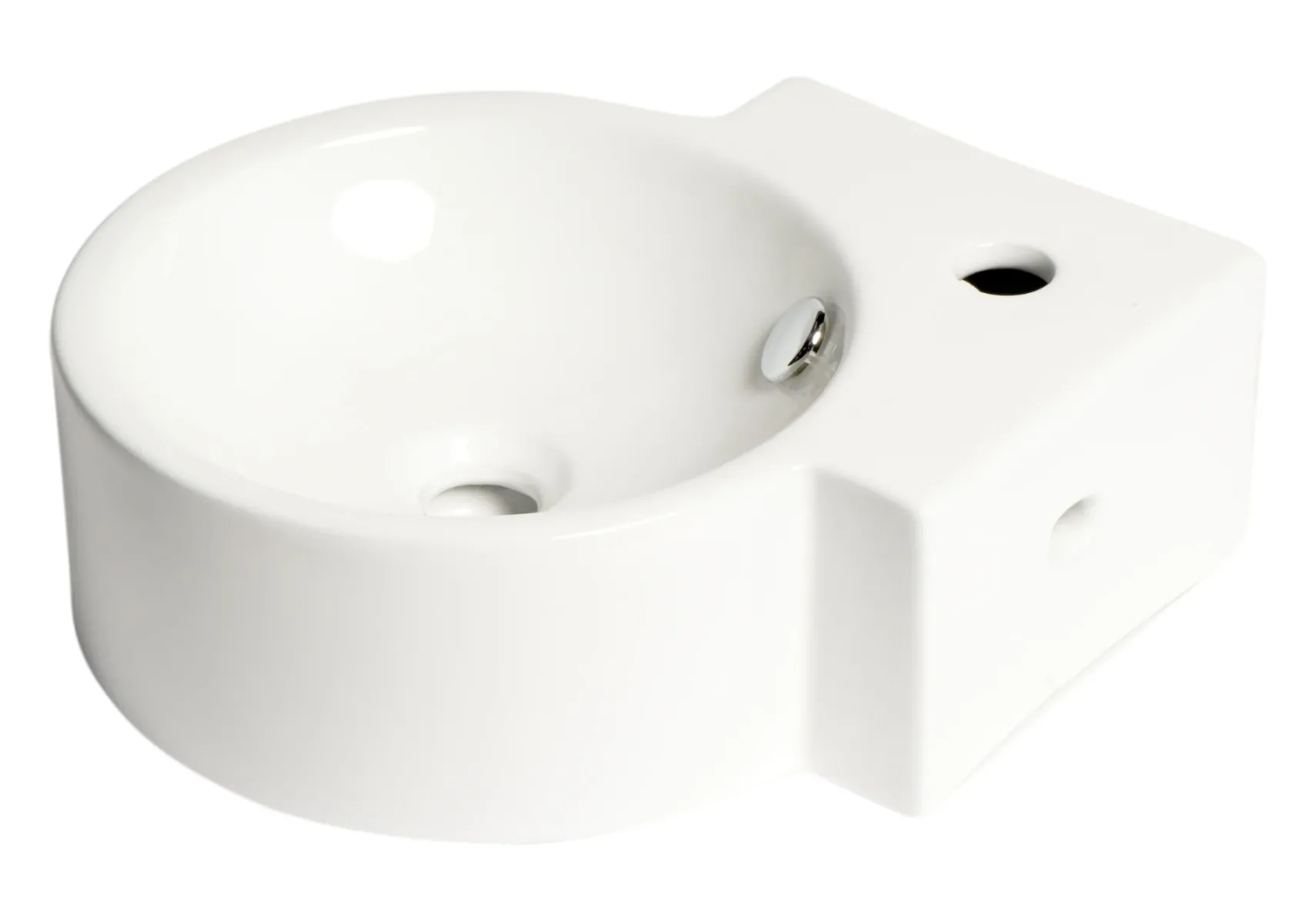 ALFI brand 17.38" x 12" Oval Wall Mount Porcelain Bathroom Sink, White, 1 Faucet Hole, ABC121