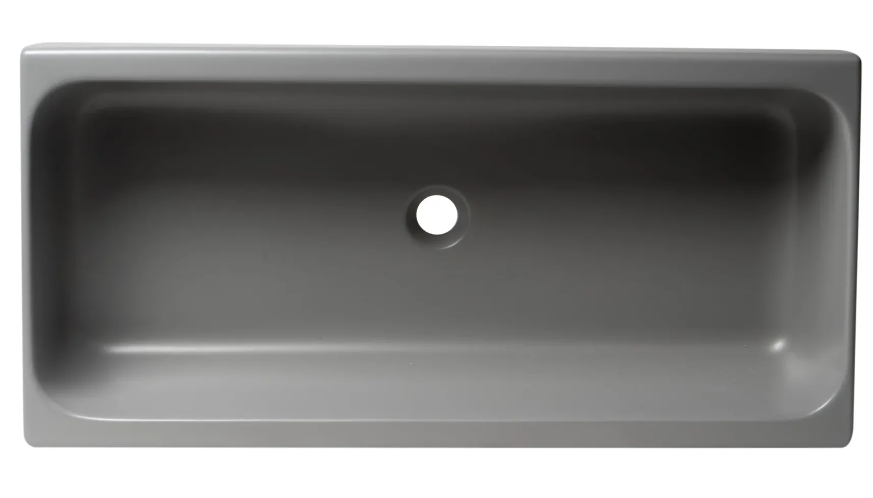 ALFI brand 35.5" x 17.75" Rectangle Above Mount or Semi Recessed Fireclay Bathroom Sink, Gray Matte, No Faucet Hole, AB36TRGM