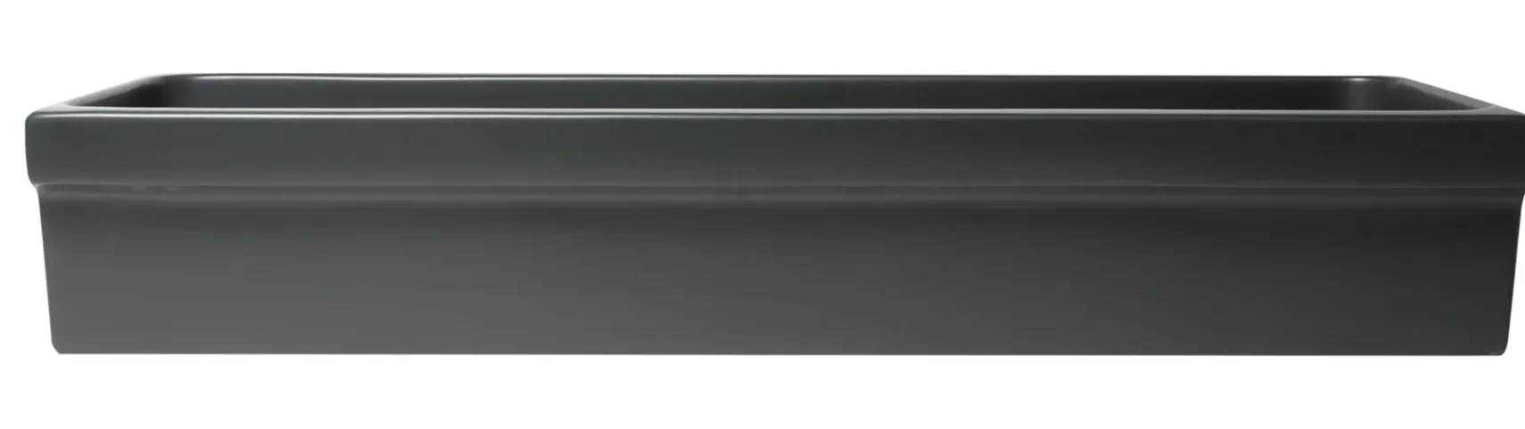 ALFI brand 47.4" x 17.75" Rectangle Above Mount or Semi Recessed Fireclay Bathroom Sink, Black Matte, No Faucet Hole, AB48TRBM