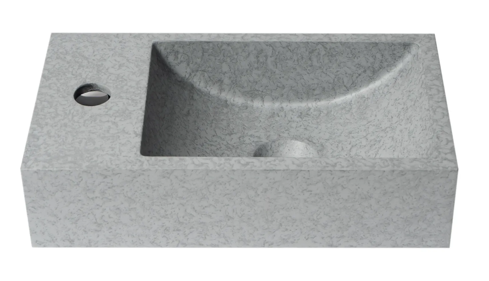 ALFI brand 15.75" x 8.66" Rectangle Wall Mount Concrete Bathroom Sink, Gray Matte, 1 Faucet Hole, ABCO108