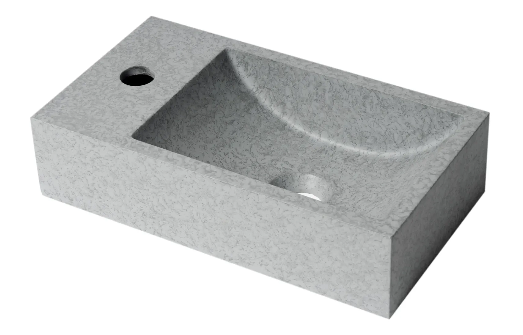 ALFI brand 15.75" x 8.66" Rectangle Wall Mount Concrete Bathroom Sink, Gray Matte, 1 Faucet Hole, ABCO108