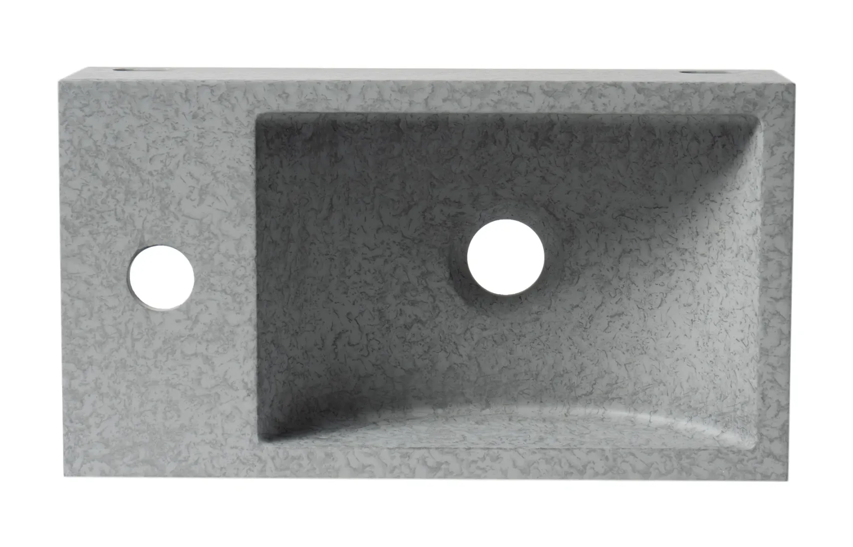 ALFI brand 15.75" x 8.66" Rectangle Wall Mount Concrete Bathroom Sink, Gray Matte, 1 Faucet Hole, ABCO108