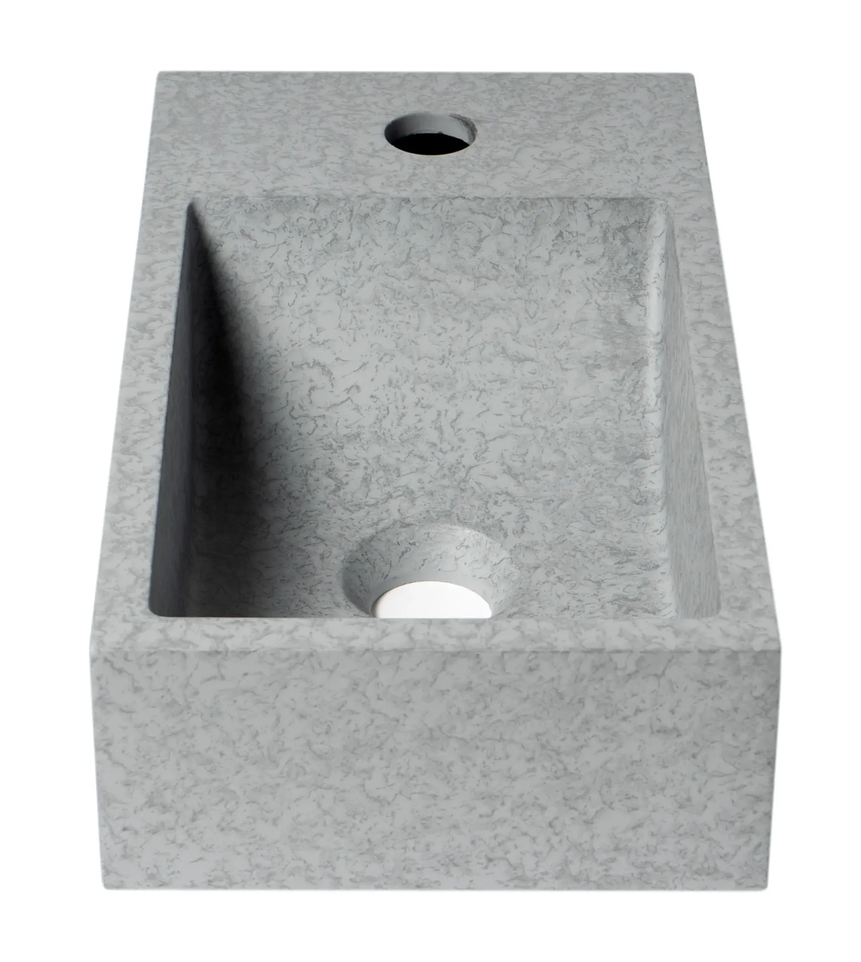 ALFI brand 15.75" x 8.66" Rectangle Wall Mount Concrete Bathroom Sink, Gray Matte, 1 Faucet Hole, ABCO108