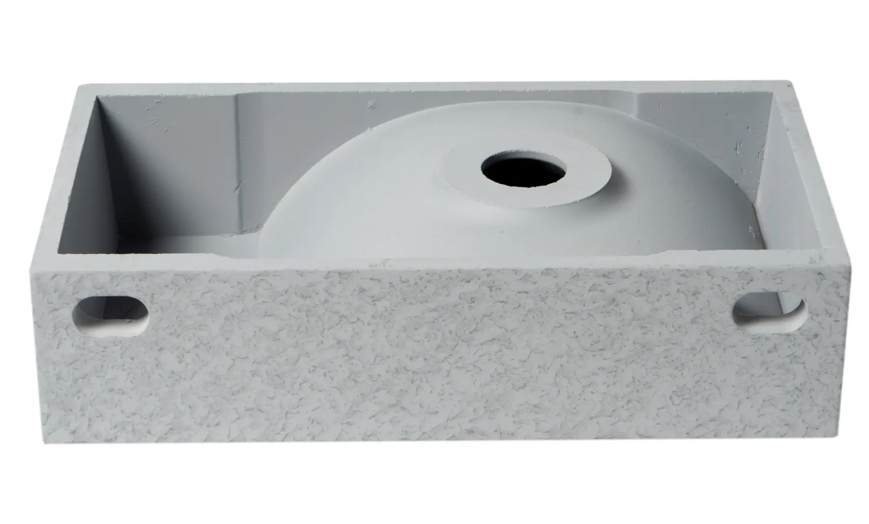 ALFI brand 15.75" x 8.66" Rectangle Wall Mount Concrete Bathroom Sink, Gray Matte, 1 Faucet Hole, ABCO108