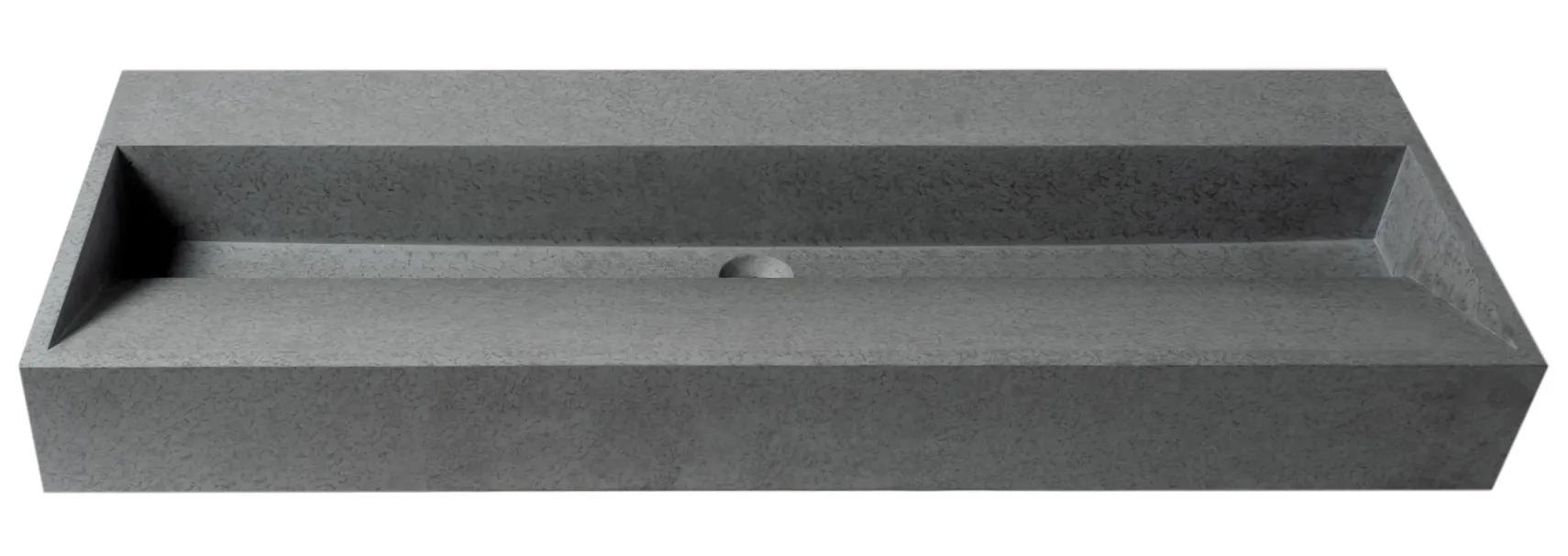 ALFI brand 48" x 18" Rectangle Above Mount or Semi Recessed Concrete Bathroom Sink, Gray Matte, No Faucet Hole, ABCO48TR