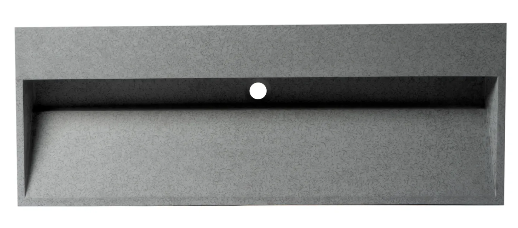 ALFI brand 48" x 18" Rectangle Above Mount or Semi Recessed Concrete Bathroom Sink, Gray Matte, No Faucet Hole, ABCO48TR