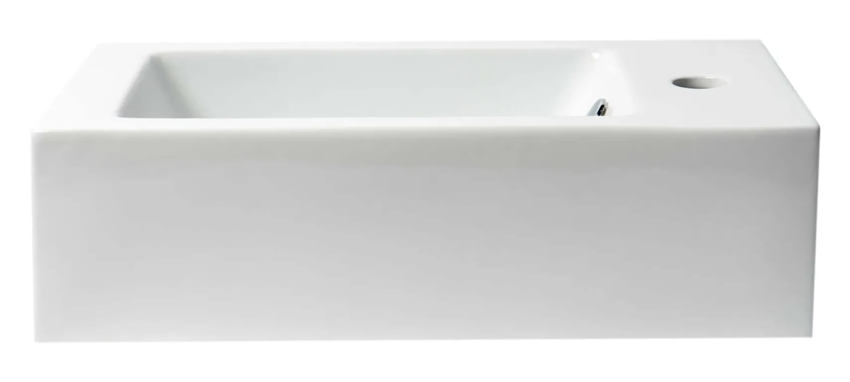 ALFI brand 19.75" x 10" Rectangle Wall Mount Porcelain Bathroom Sink, White, 1 Faucet Hole, ABC116