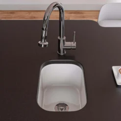 ALFI brand AB1218 Small Rectangular Fireclay Undermount or Drop In Prep / Bar Sink