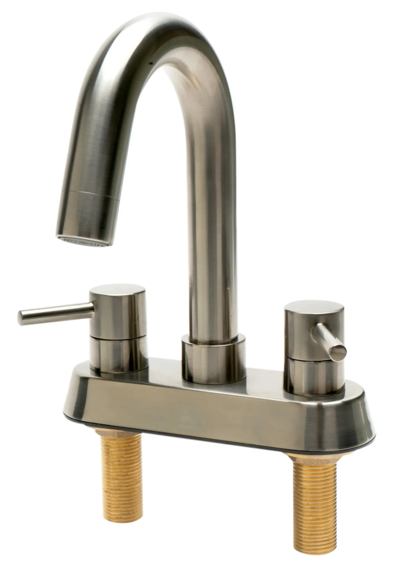 ALFI brand AB1400-BN Brushed Nickel Two-Handle 4'' Centerset Bathroom Faucet
