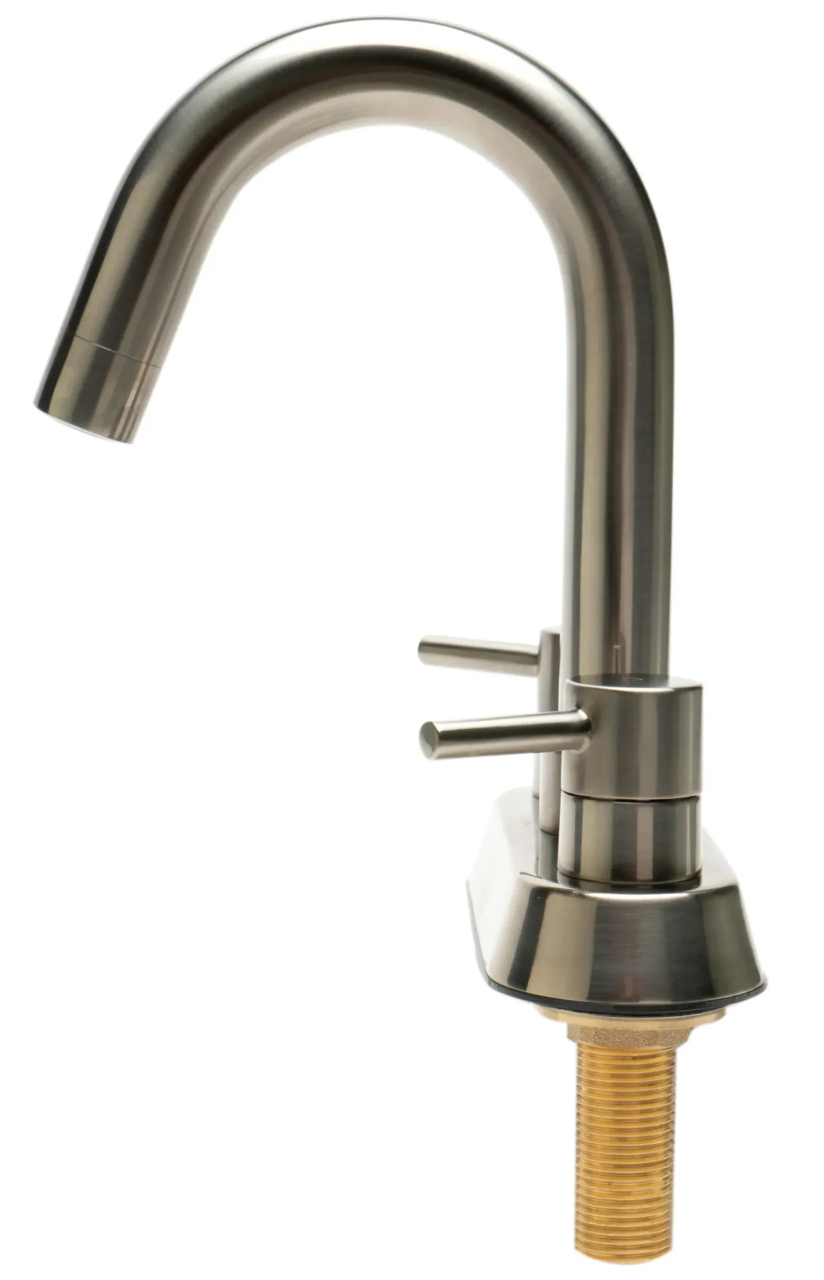ALFI brand AB1400-BN Brushed Nickel Two-Handle 4'' Centerset Bathroom Faucet