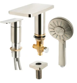 ALFI brand AB2879-BN Brushed Nickel Deck Mounted Tub Filler with Hand Held Showerhead