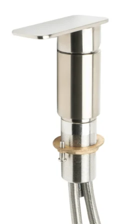 ALFI brand AB2879-BN Brushed Nickel Deck Mounted Tub Filler with Hand Held Showerhead