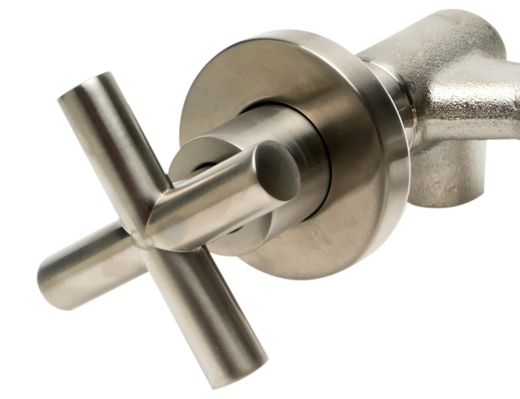 ALFI brand AB1035-BN Brushed Nickel 8" Widespread Wall-Mounted Cross Handle Faucet