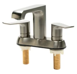 ALFI brand AB1493-BN Brushed Nickel Two-Handle 4'' Centerset Bathroom Faucet