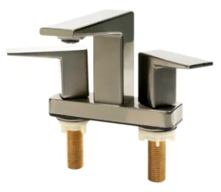 ALFI brand AB1020-BN Brushed Nickel Two-Handle 4'' Centerset Bathroom Faucet
