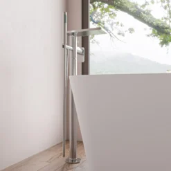 ALFI brand AB2875-BN Brushed Nickel Free Standing Floor Mounted Bath Tub Filler
