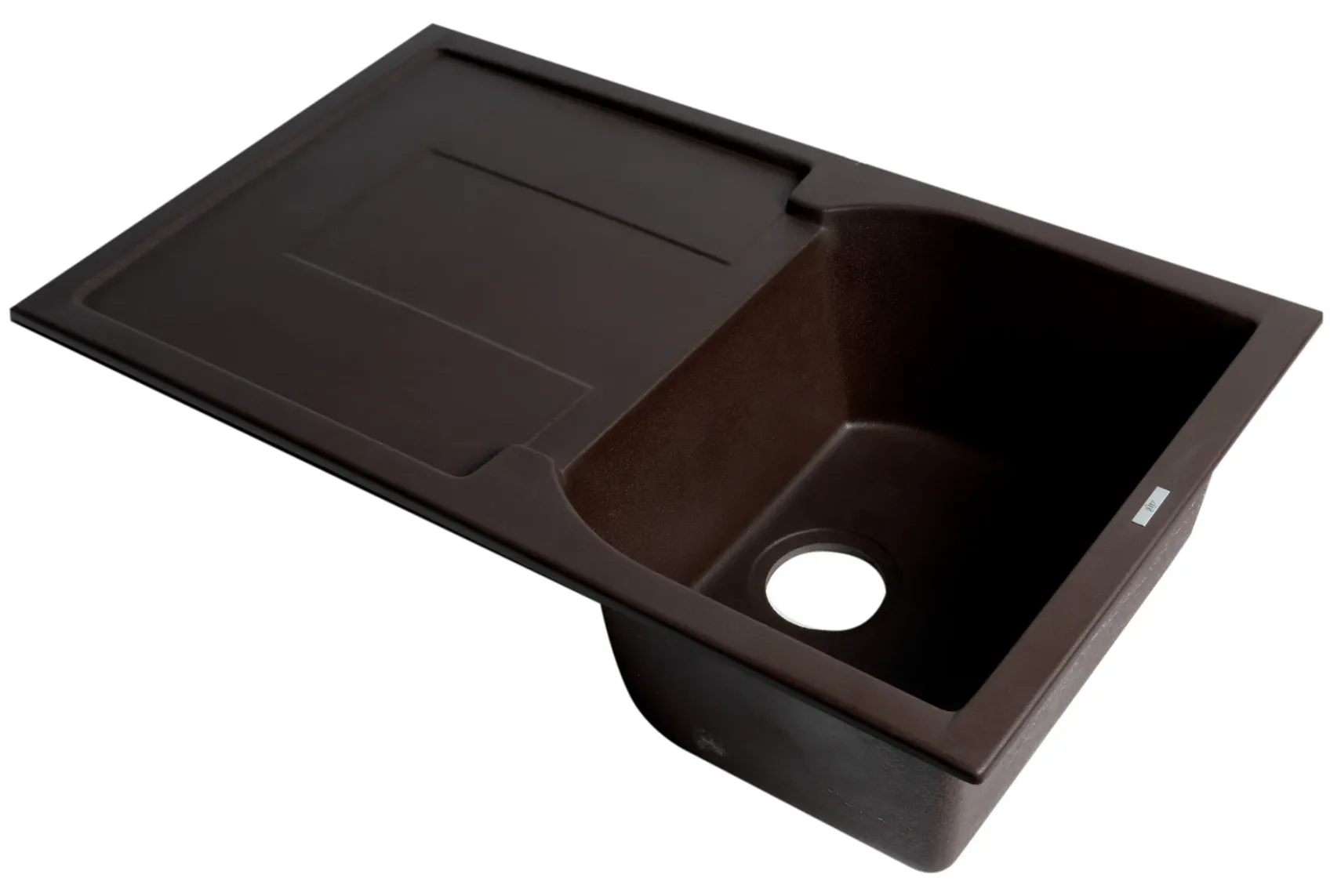 ALFI brand AB1620DI-C Chocolate 34" Single Bowl Granite Composite Kitchen Sink with Drainboard