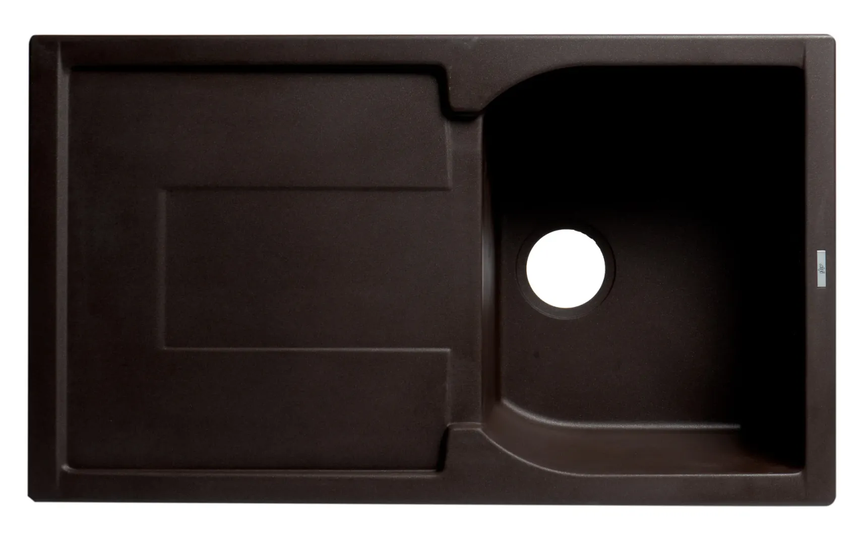 ALFI brand AB1620DI-C Chocolate 34" Single Bowl Granite Composite Kitchen Sink with Drainboard