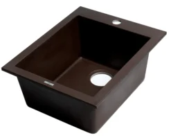 ALFI brand AB1720DI-C Chocolate 17" Drop-In Rectangular Granite Composite Kitchen Prep Sink