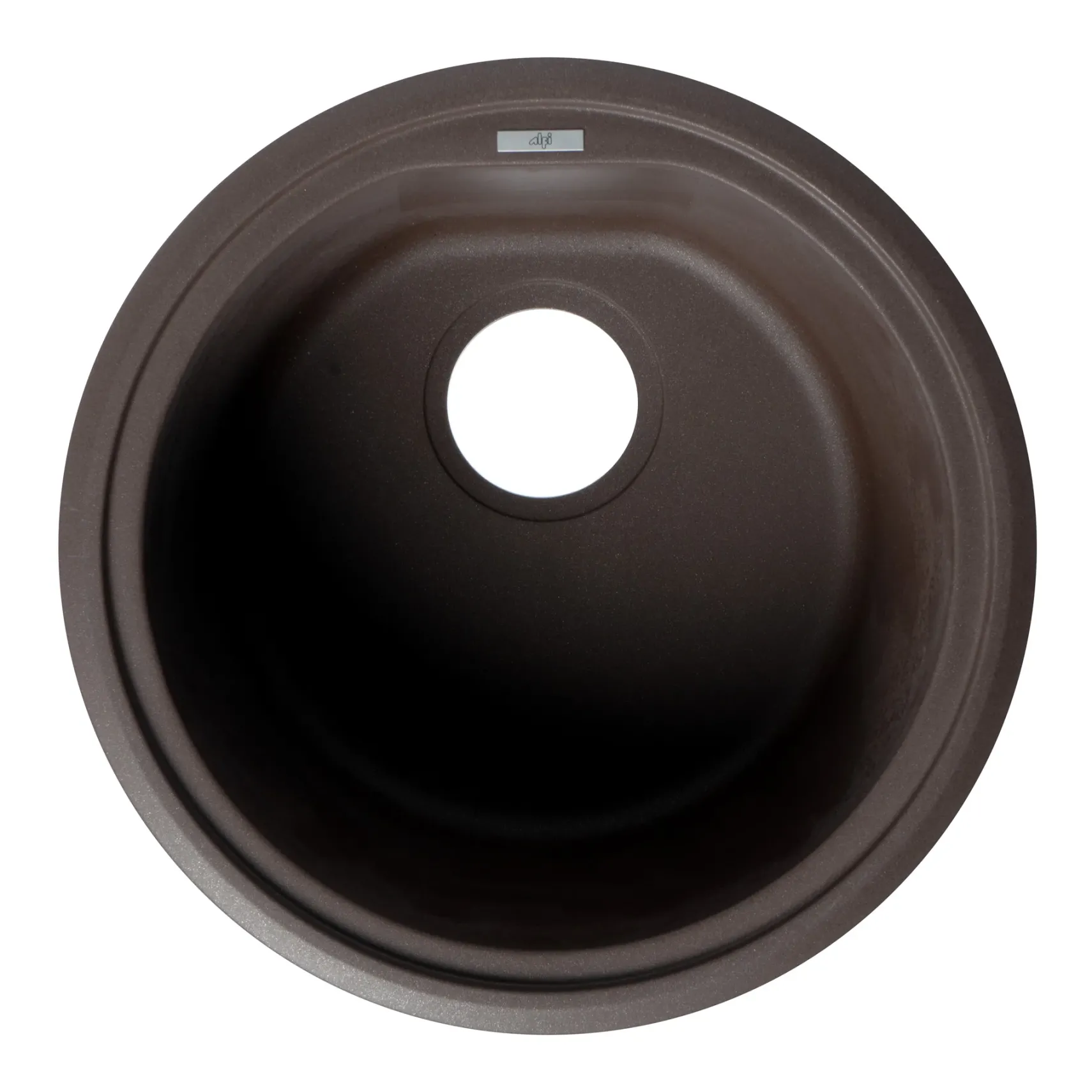 ALFI brand AB1717DI-C Chocolate 17" Drop-In Round Granite Composite Kitchen Prep Sink