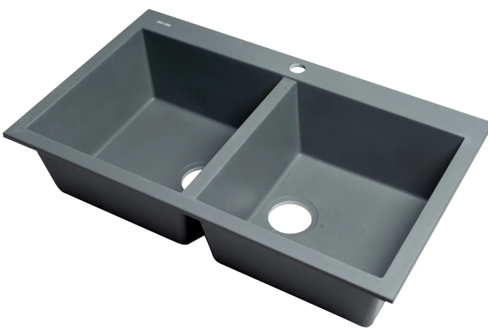 ALFI brand AB3420DI-T Titanium 34" Drop-In Double Bowl Granite Composite Kitchen Sink