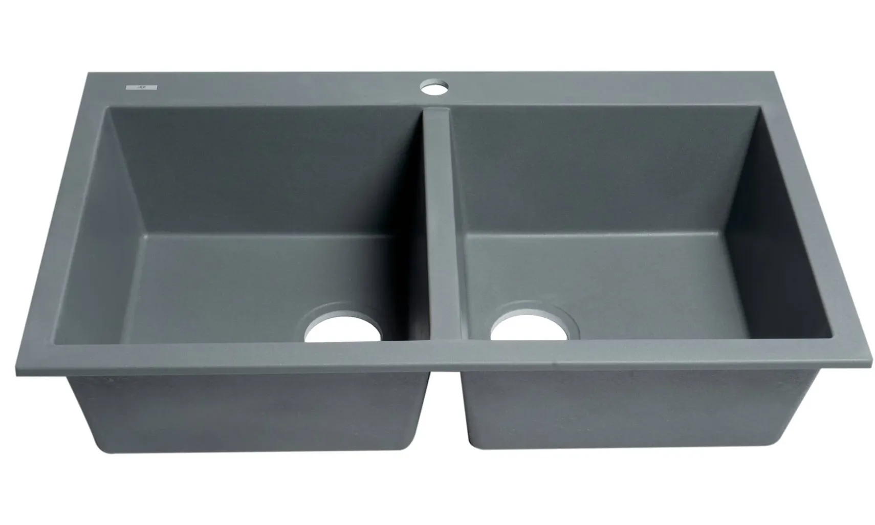ALFI brand AB3420DI-T Titanium 34" Drop-In Double Bowl Granite Composite Kitchen Sink