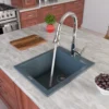 ALFI brand AB1720DI-T Titanium 17" Drop-In Rectangular Granite Composite Kitchen Prep Sink