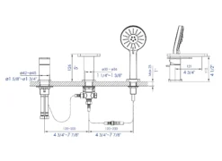 ALFI brand AB2879-PC Polished Chrome Deck Mounted Tub Filler with Hand Held Showerhead