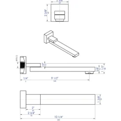 ALFI brand AB7701-PC Polished Chrome Square Foldable Tub Spout