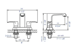 ALFI brand AB1493-PC Polished Chrome Two-Handle 4'' Centerset Bathroom Faucet