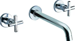 ALFI brand AB1035-PC Polished Chrome 8" Widespread Wall-Mounted Cross Handle Faucet