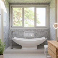 ALFI brand Brass, AB2475-BN Brushed Nickel Single Hole Floor Mounted Tub Filler