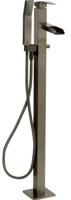 ALFI brand Brass, AB2843-BN Brushed Nickel Single Hole Floor Mounted Waterfall Tub Filler