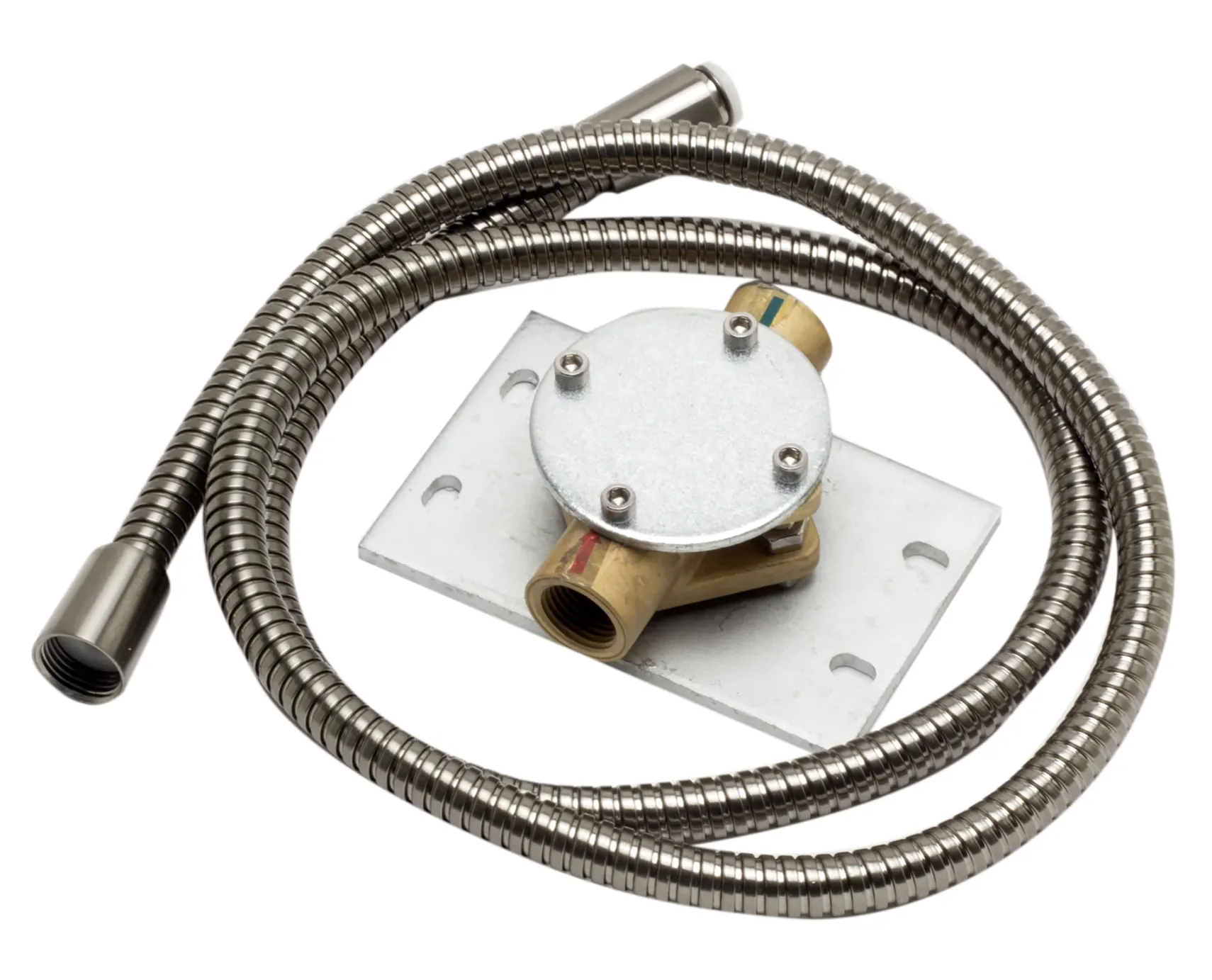 ALFI brand Brass, AB2534-BN Brushed Nickel Single Lever Floor Mounted Tub Filler Mixer w Hand Held Shower Head
