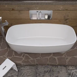 ALFI brand Brass, AB2728-BN Brushed Nickel Floor Mounted Tub Filler + Mixer /w additional Hand Held Shower Head